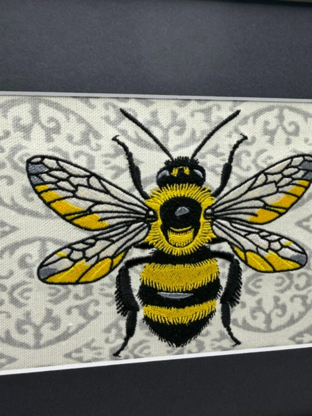 Homemade Bee Embroidery Art 8X10 - Picture 3 of 6